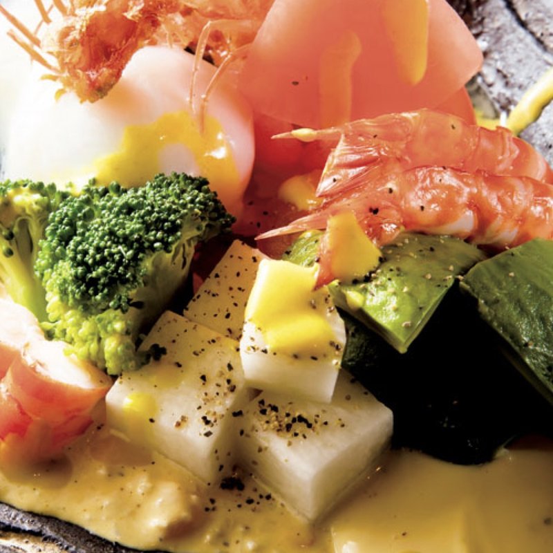 車海老とアボカド(本等鮨 海馬 京橋店)