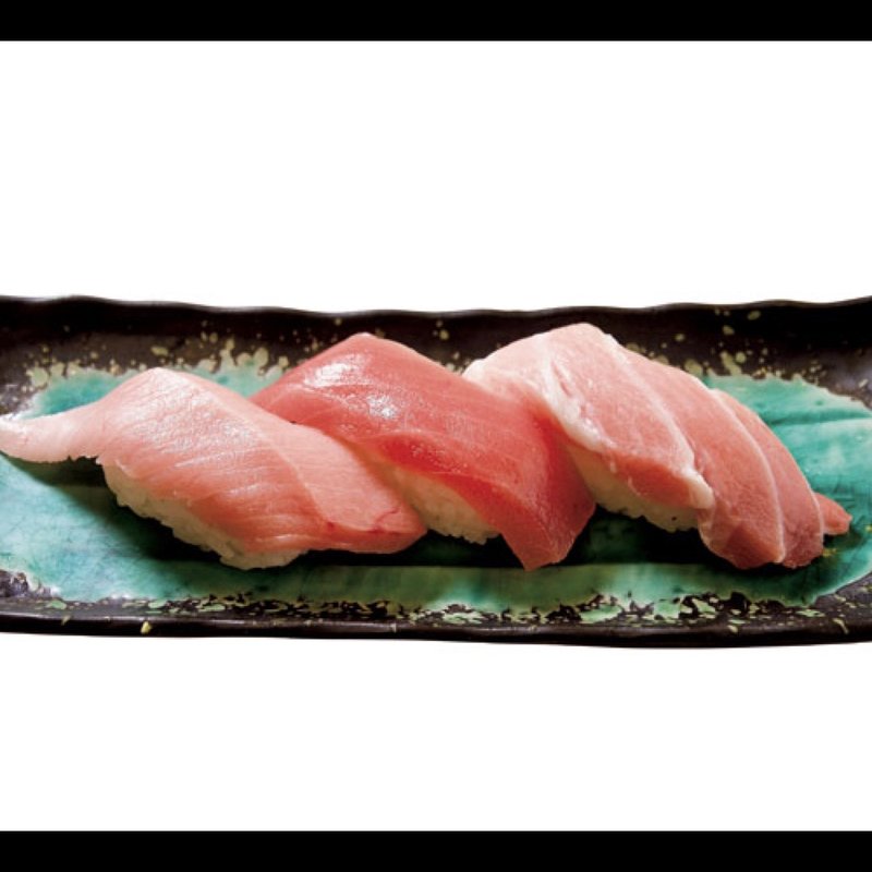 本マグロ三貫盛り(回転寿司江戸ッ子 神田店)