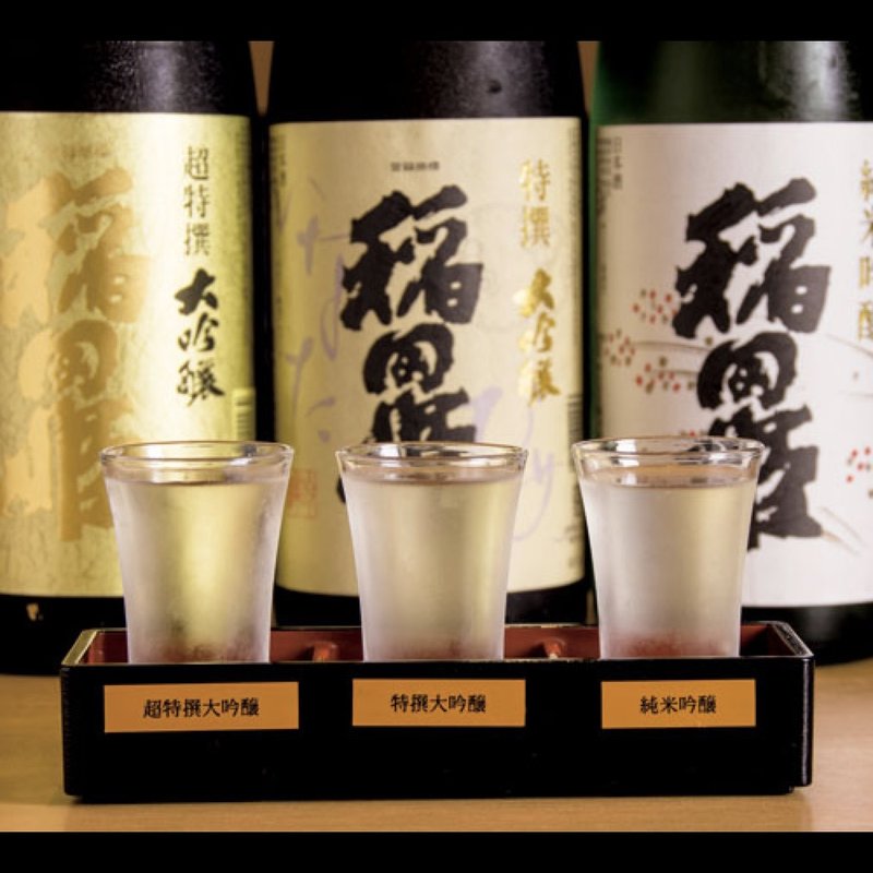 蔵元の「吟醸酒」セット(蕎麦と酒 いなたや 丸の内パレスビル店)