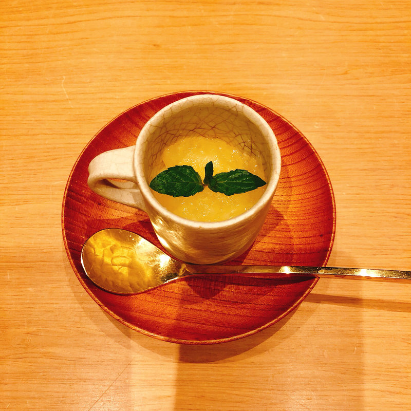 日向夏ジュレのプリン(懐石料理 日本料理 いち太 青山)