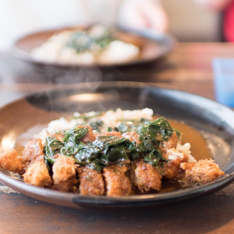 チキンカツカレー+ホウレンソウ(インデアン （indean）)