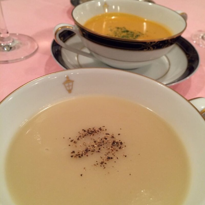 ポタージュ、パンプキンポタージュ(馬車道十番館 港北工場売店)