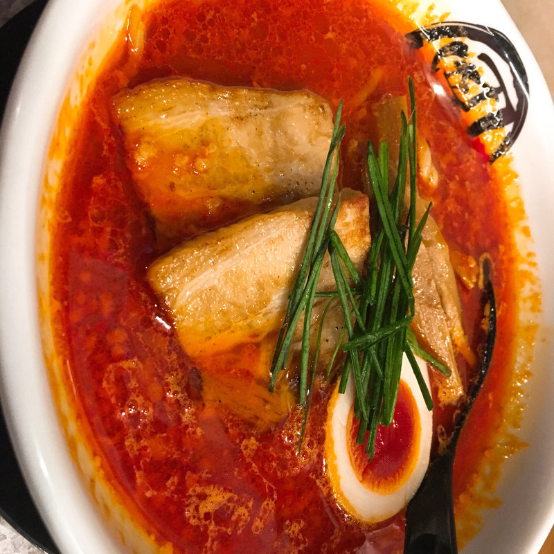 男の旨辛味噌 + 麺大盛 太麺(関目団長)