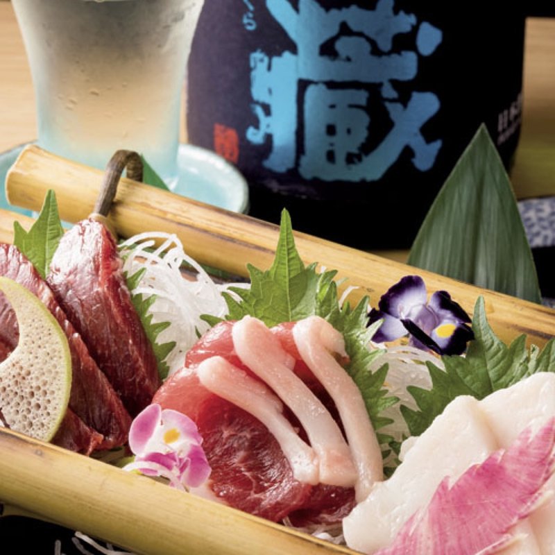 馬刺し三点盛り(博多かねふく ふく竹 東京駅店)