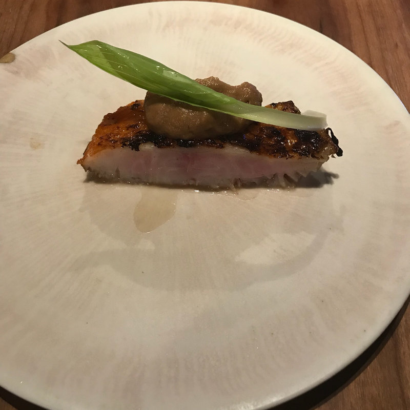 熟成金目鯛のポークリエットソース(スペイン料理aca)