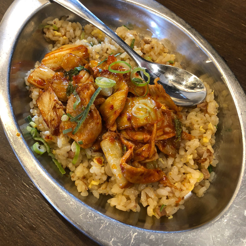 豚キムチ乗せチャーハン定食(天下一品 堅田店 )
