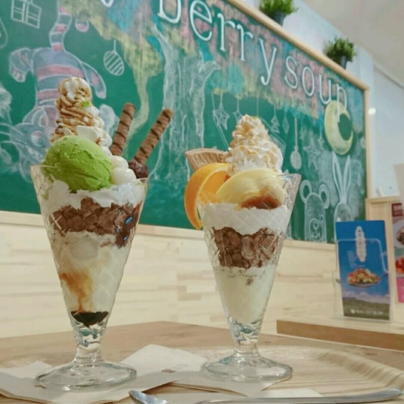 抹茶白玉パフェ(ベリーベリースープいわき駅)