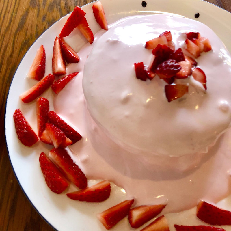 まりひめとストロベリーチョコパンケーキ(パンケーキカフェcafeblow)