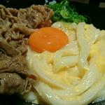 肉釜玉(うどん居酒屋 江戸堀)