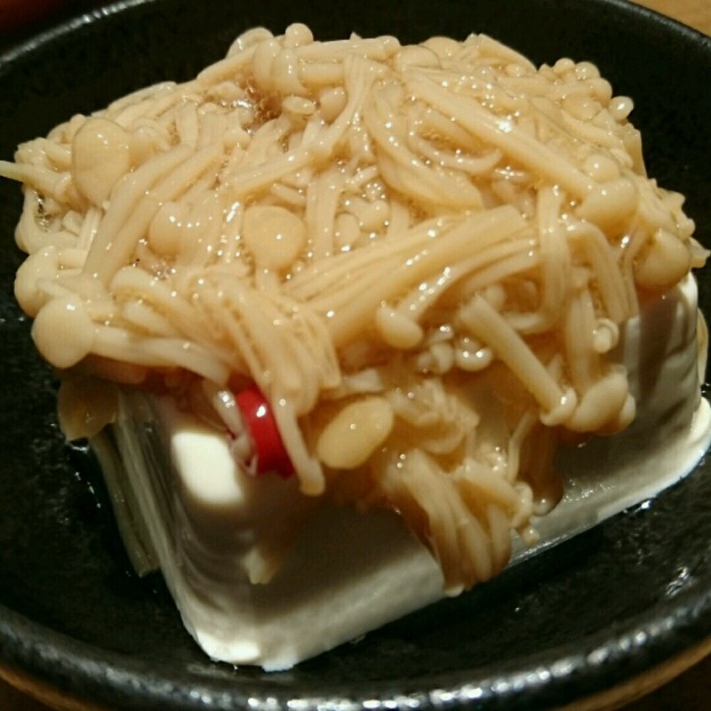 なめたけ冷奴(うどん居酒屋 江戸堀)