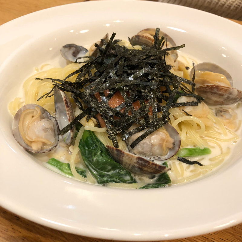 たっぷりあさりと菜の花のたらこクリーム(ポポラマーマ イズミヤ神戸玉津店)