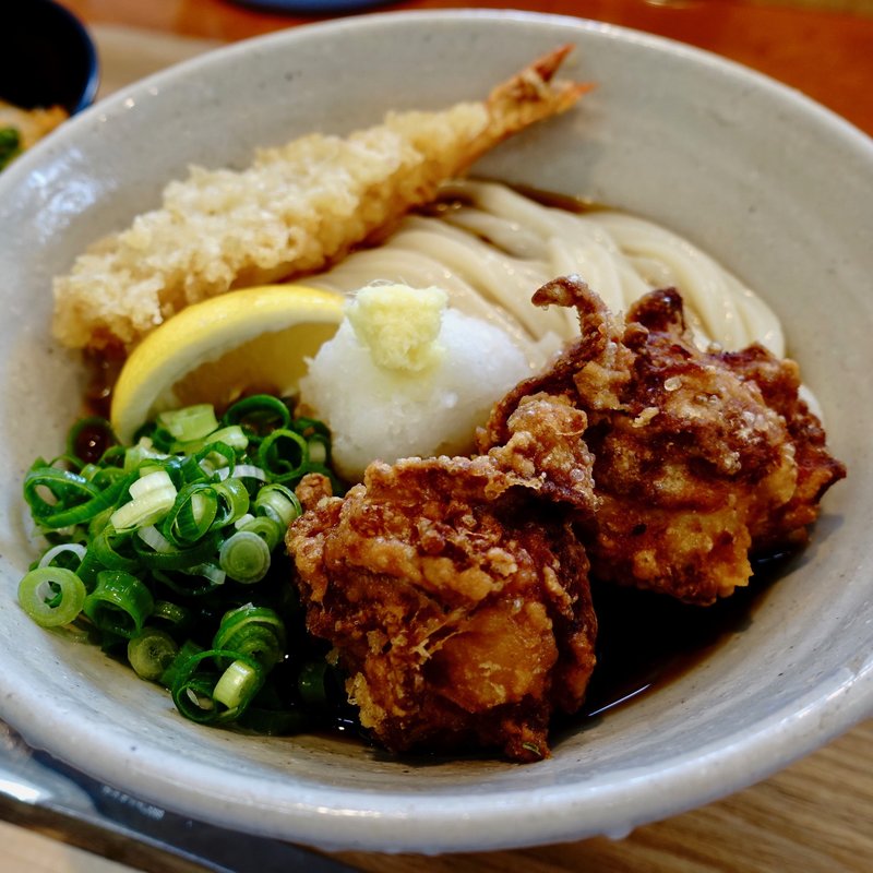 海老天唐揚ぶっかけうどん(うどんば しん)