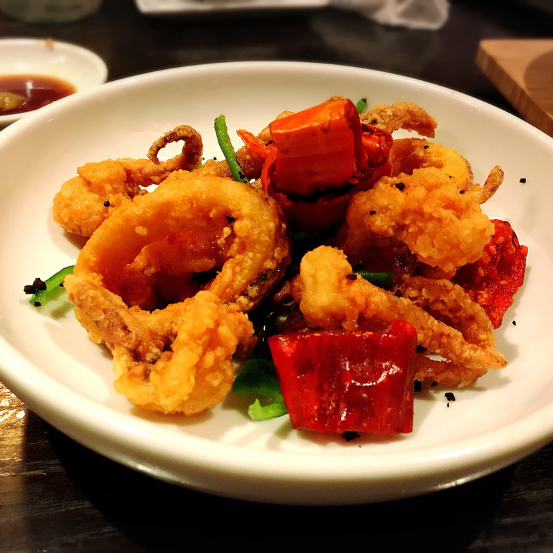 イカリングのフライ香港スタイル(餃子バル 大豊記 中目黒)