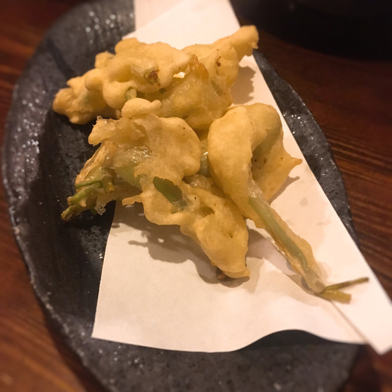 島らっきょうの天ぷら(ゆうなんぎい)