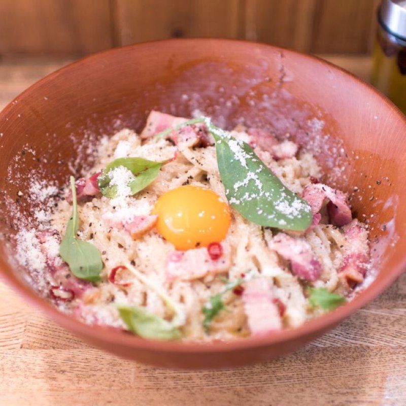 カルボナーラ(つけ麺 冨)