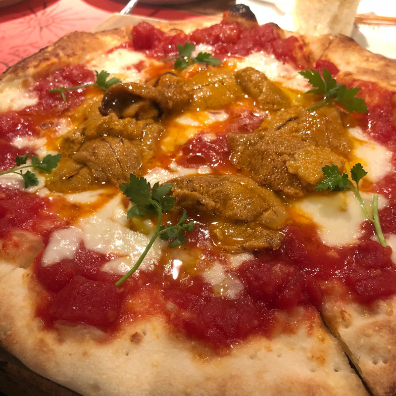 ウニのピザ(イルキャンティ代々木公園)