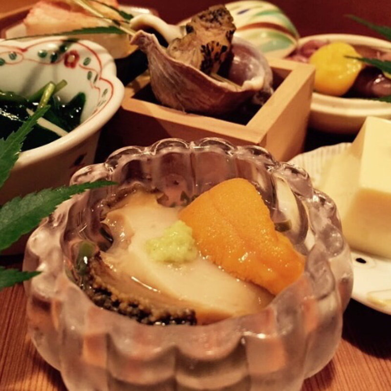 雲丹と鮑とじゅん菜の酢の物(料理 澤)