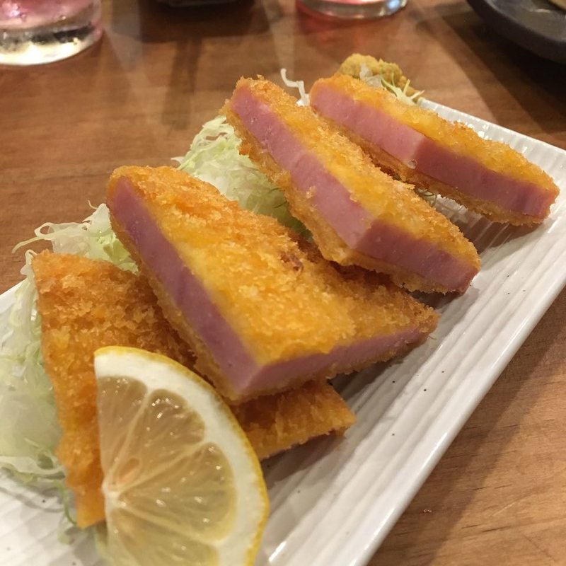 ハムカツ(大衆酒場　日本鶏園 築地店)