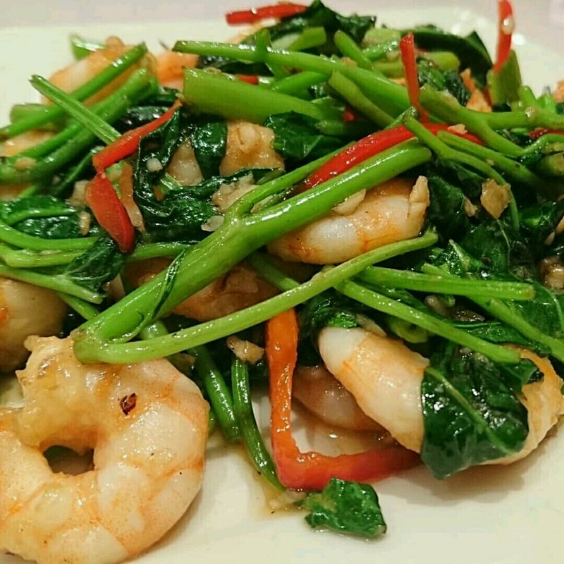 海老と空心菜の炒め(大成閣 （タイセイカク）)