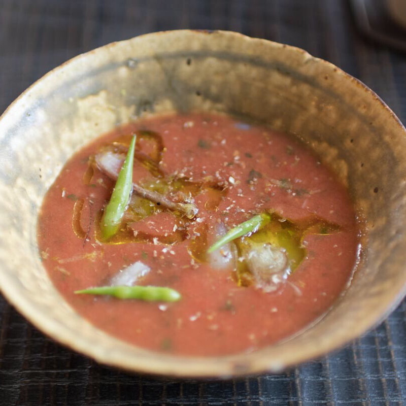大葉とトマトのガスパチョ(井上茶寮)