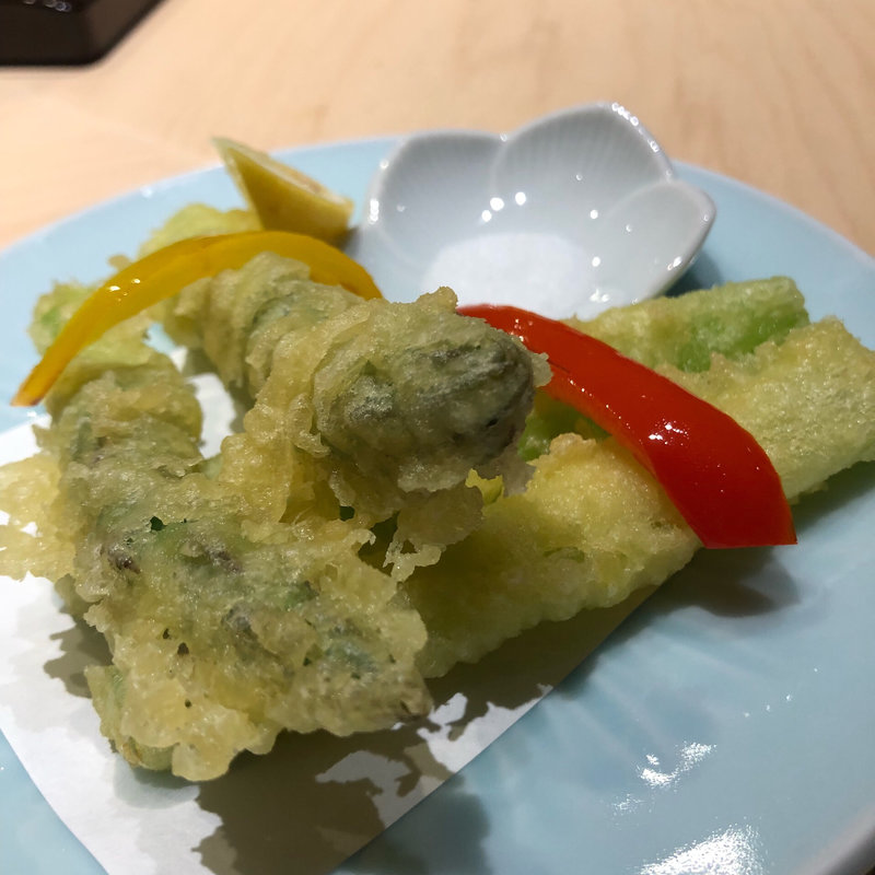 アスパラ天婦羅(食彩酒粋へいぞう )