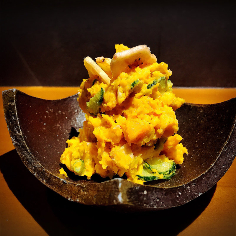 かぼちゃとばななちっぷポテサラ(伊勢海老蕎麦 清正)