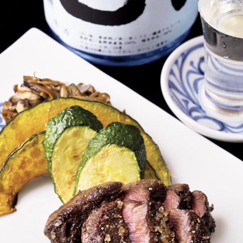 信州きのこと鹿肉の粗塩焼き(銀座 真田 SIX)