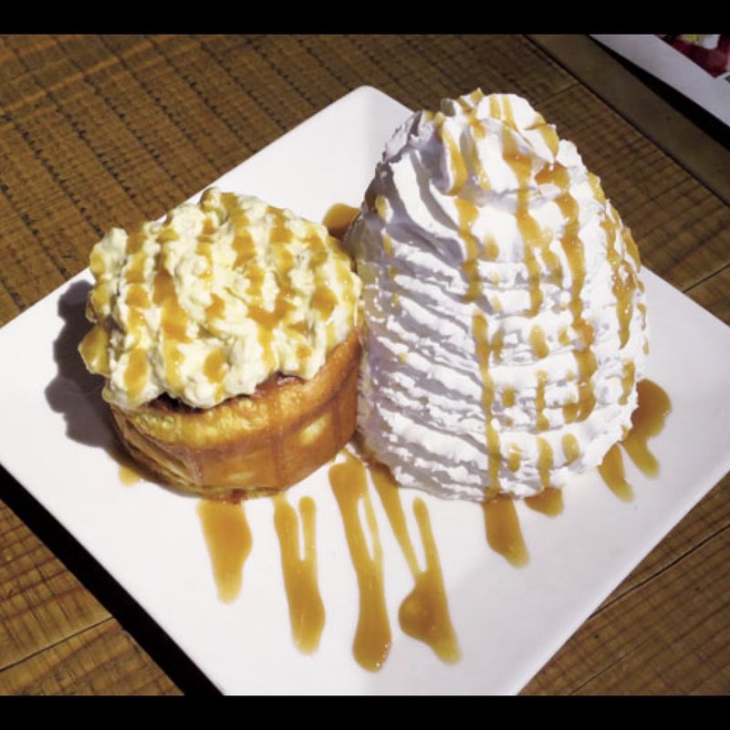 スフレホットケーキ クルミカスタードキャラメル(コラボカフェ Cafe ASAN パンケーキ御徒町)