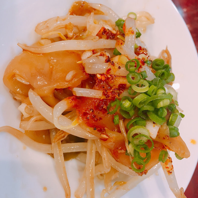 ザーサイもやし(自家製麺 魚担々麺・陳麻婆豆腐 dan dan noodles)