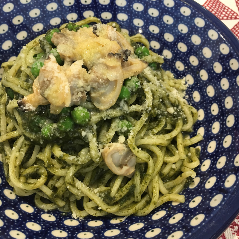 緑のパスタ(ロットチェント)