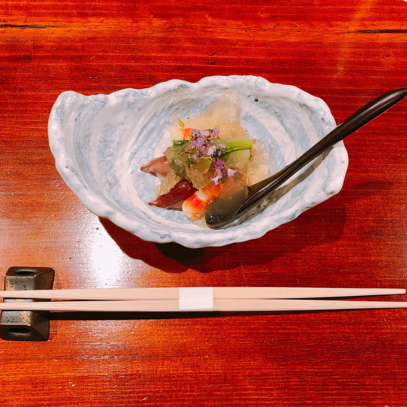 蛍烏賊と海老のジュレ(不風流)