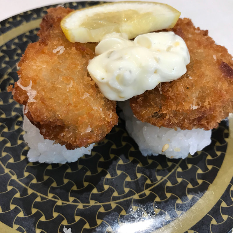 黄金カレイのフライ握り（タルタルソース）(はま寿司 金閣寺店)