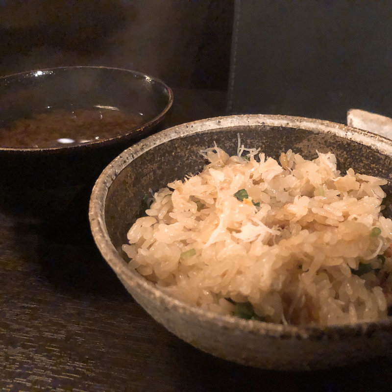 ずわい蟹の土鍋ご飯(料理屋壱)