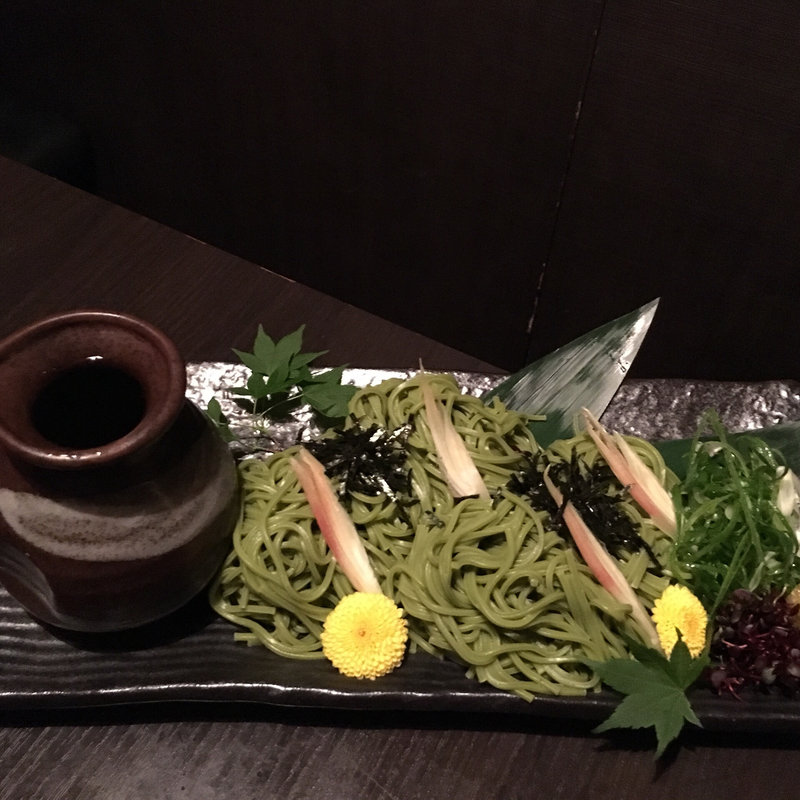 京風抹茶そば  (梅田・隠れ家個室居酒屋　匠 （たくみ）)