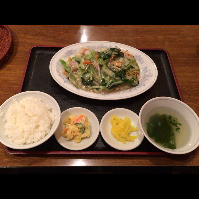 あんかけ焼きそば定食(広東料理 民生 東店)