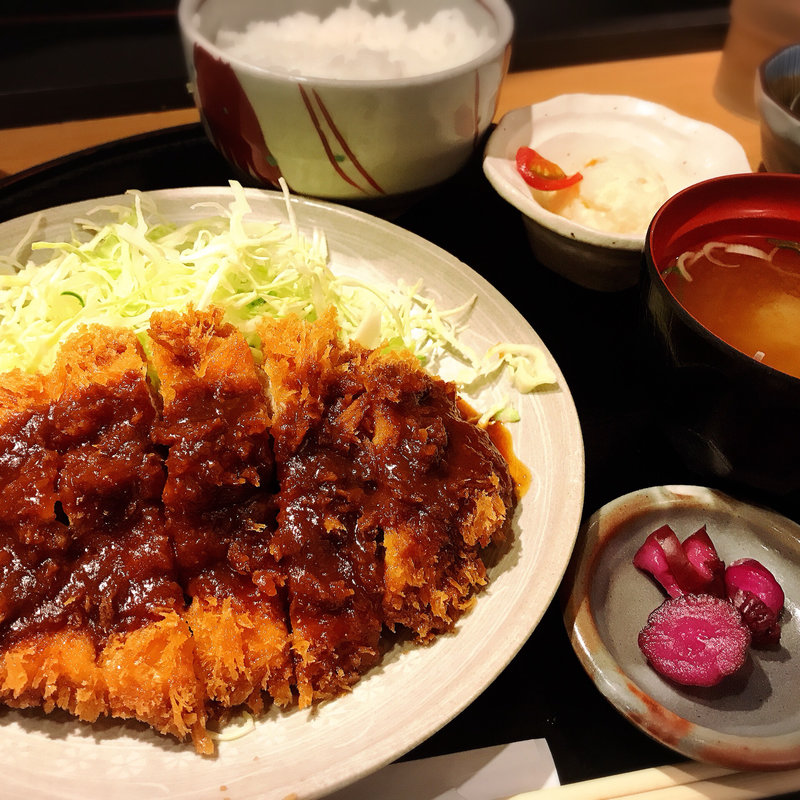 Aランチ+味噌カツソース(とんかつの藤)