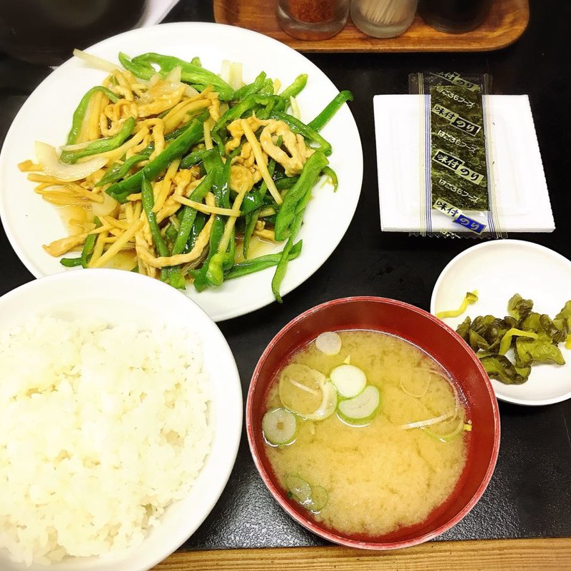 青椒肉絲定食(スタミナラーメン蔵王 田端店 （ザオウ）)