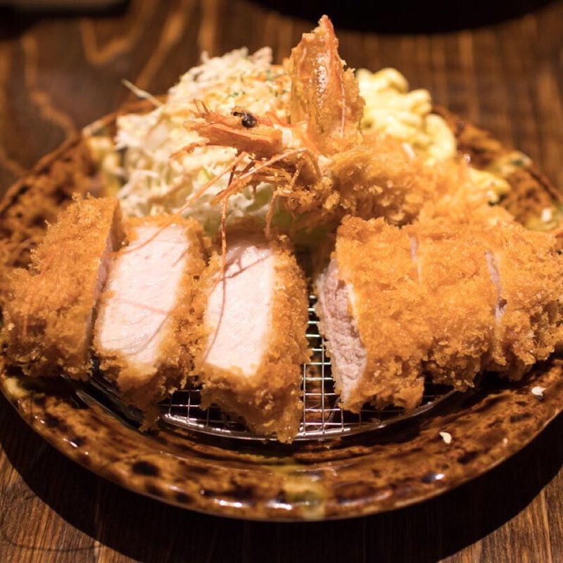 朔 上ロース プレミアムポーク+永遠のエビフライトッピング(とんかつ朔)