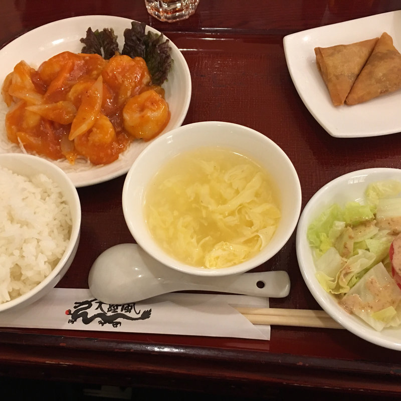 エビチリソースランチセット(中国郷菜館 大陸風（タァルゥフォン）)