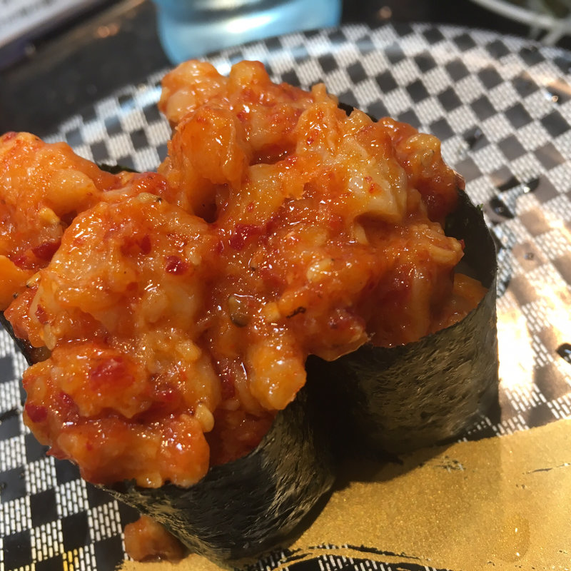 サーモンユッケ(すし銚子丸 保木間店)