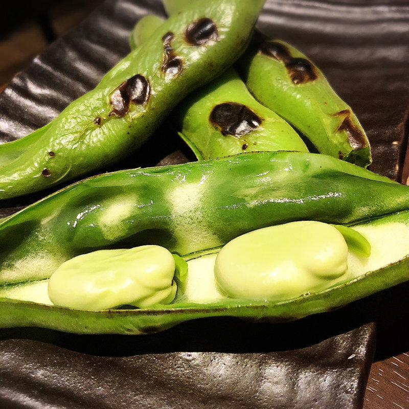 焼きそら豆(串焼きダイニング らんたん)