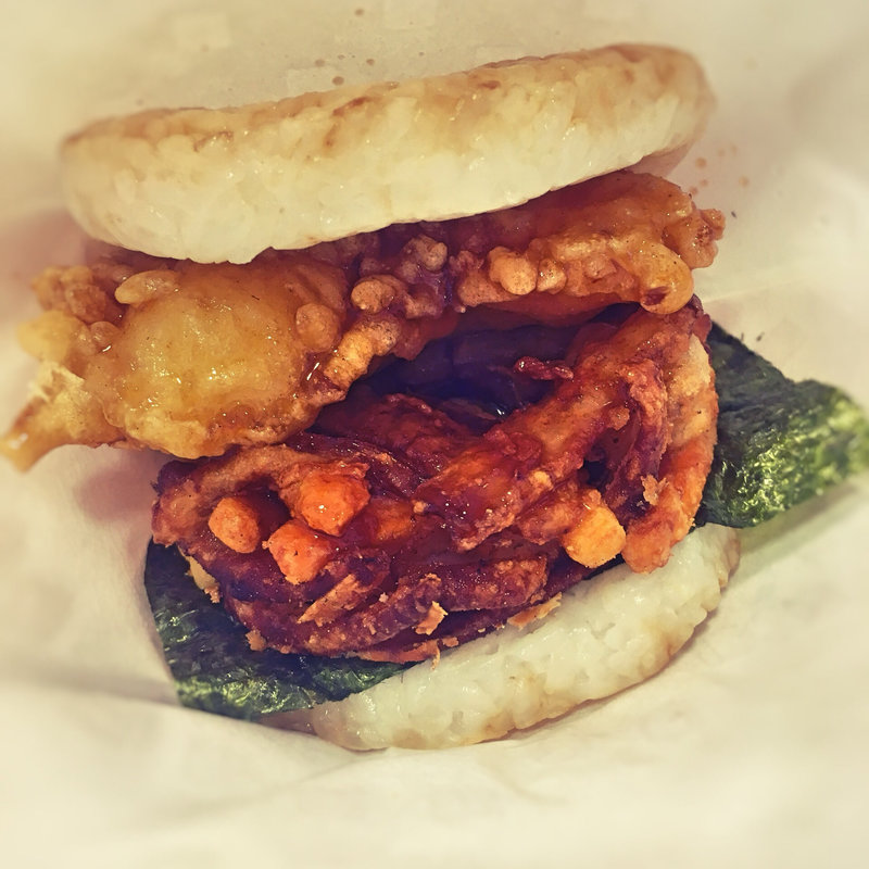 モスライスバーガー よくばり天 海老とかきあげ(モスバーガー藤崎店)