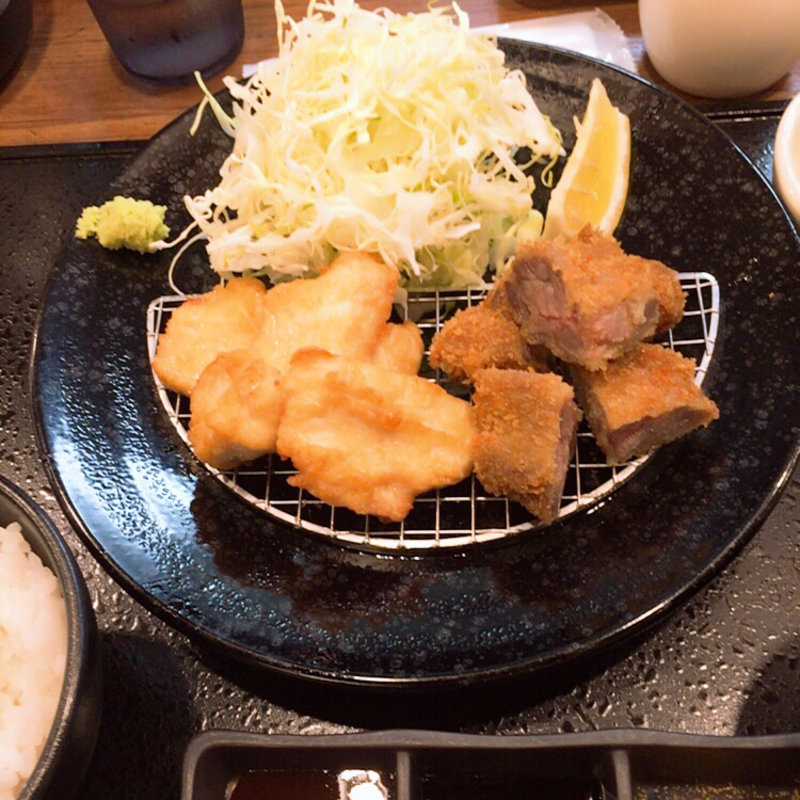 一口牛かつ＆国産若どり南蛮タルタル膳(神戸 牛カツ亭)