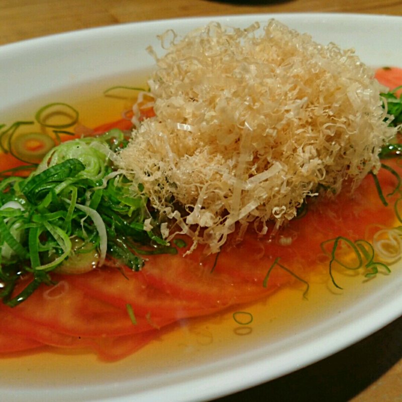 冷やし出汁トマト(うどん居酒屋 江戸堀)