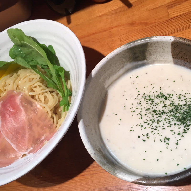 じゃがいもの冷製ポタージュつけめん(こってりらーめん せきやけ)