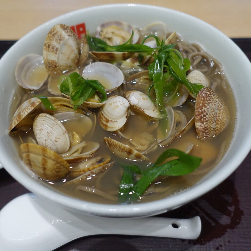 京都九条ねぎとあさりそば(てんぷら・そば 門左衛門)