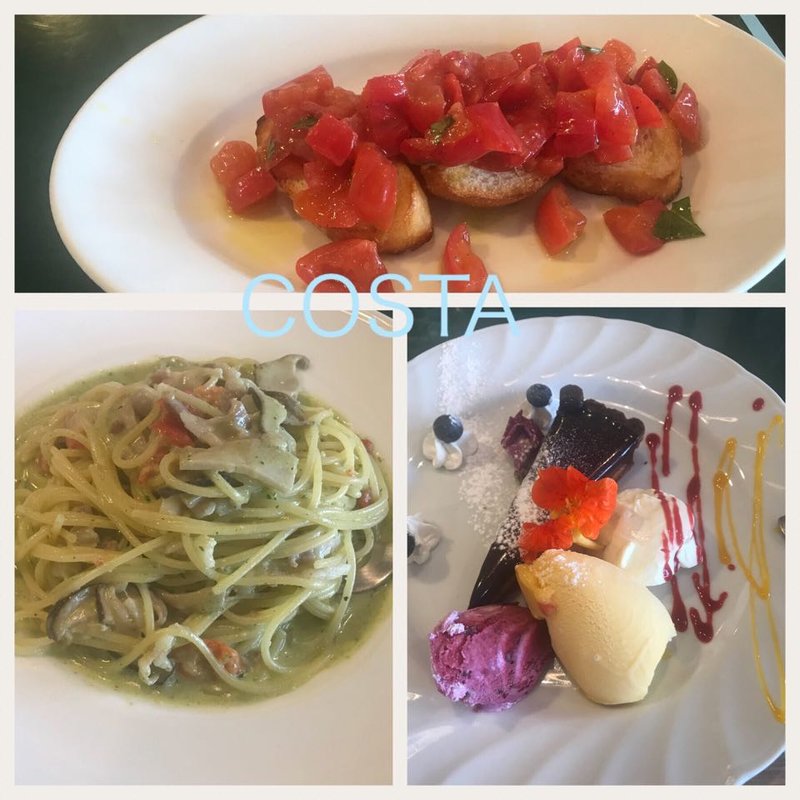 自家製パンチェッタのジェノベーゼクリームパスタ(COSTA九十九島)