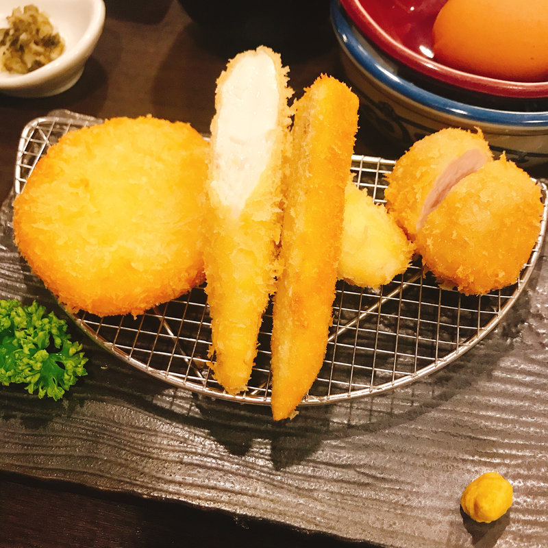 一口ヒレ、ささみカツ、カニクリーム御膳(イマカツ 銀座店)