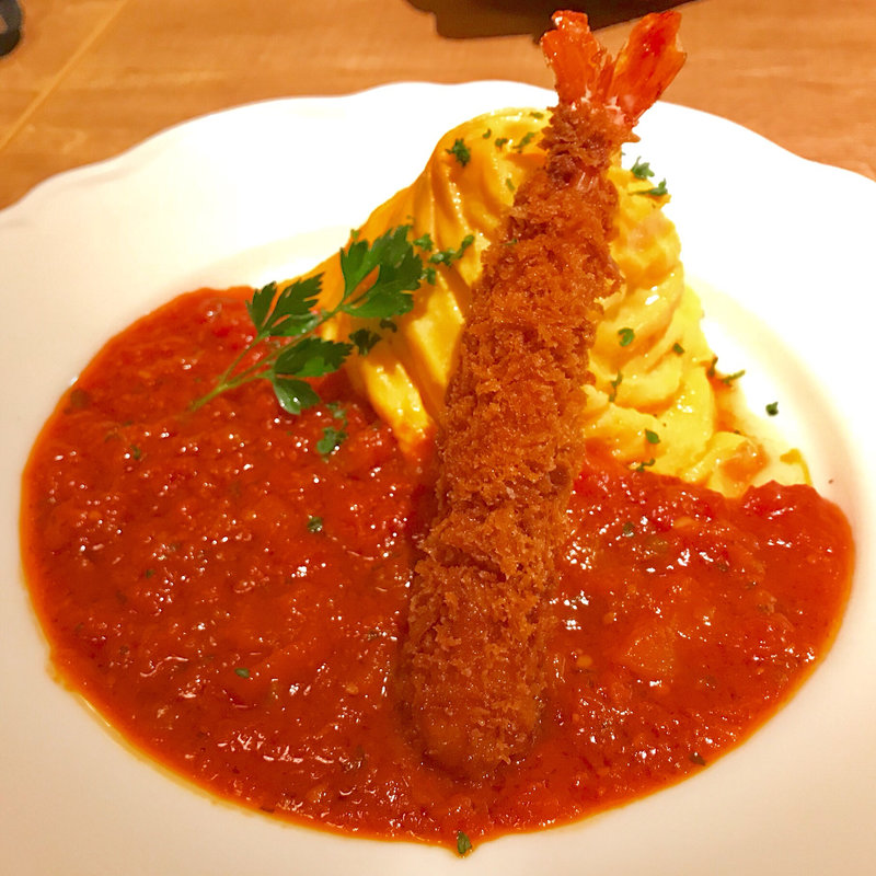 クラシックトマトソース （エビフライトッピング）(3 Little Eggs 町田東急ツインズ店)
