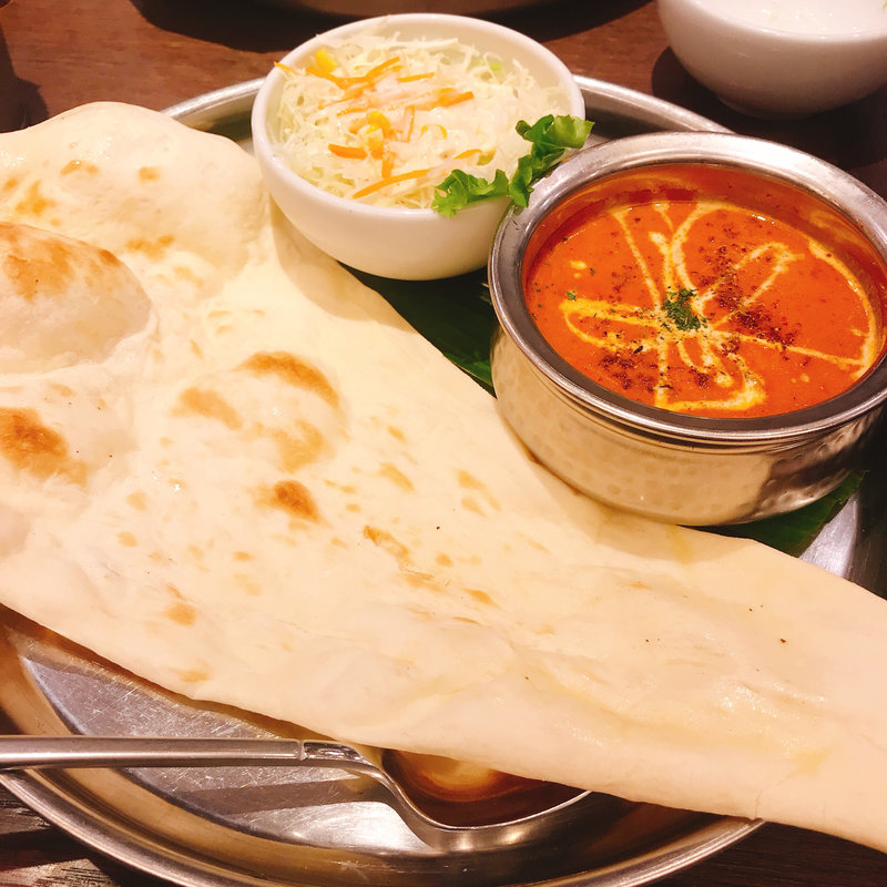 マイルドバターチキンカリーナン付き(ソーラスパイストウキョウ 川崎アゼリア店)